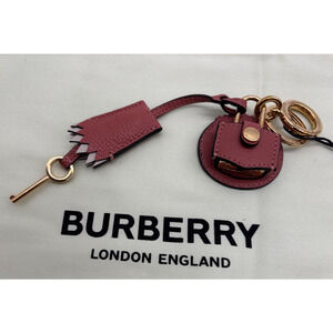 Burberry Burgundy Key Charm with Tassel & Lock Detail – NWT
